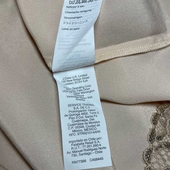 New W/O Tags J.Crew Tie-neck top in metallic lace AG852 ASHEN KHAKI $89.50 Sz M - Picture 4 of 10